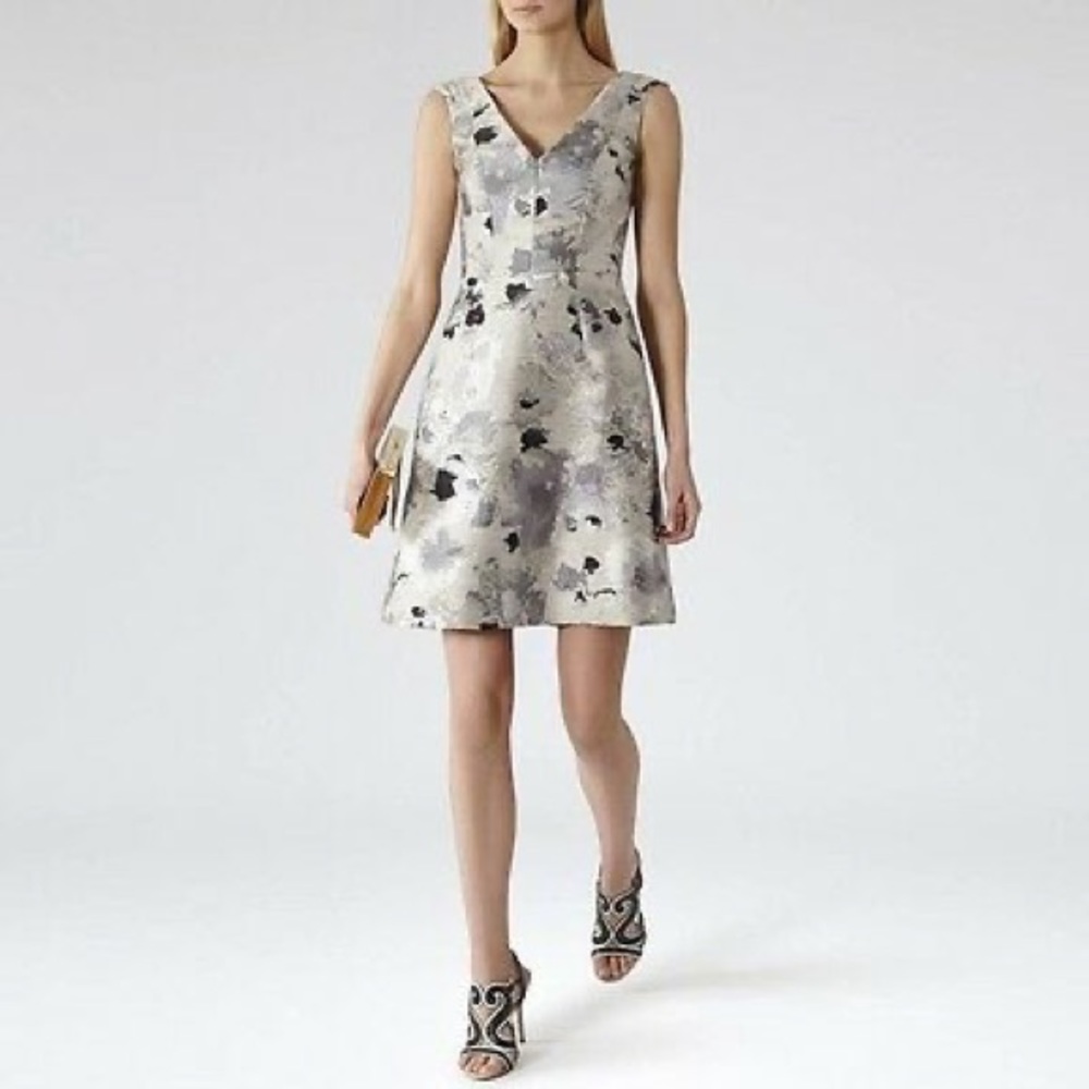 Silver Floral Reiss Dress
